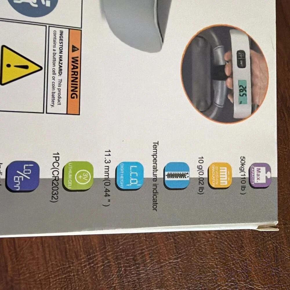 Digital Luggage Scale with 110lb‎ Capacity and Temperature Sensor